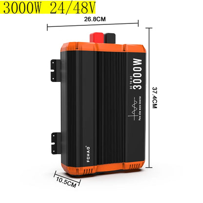 Current Converter for car FCHAO 3000W/3500W 48V V V V/230V 50Hz to pure slinusoidal wave with LCD and remote control screen for camper
