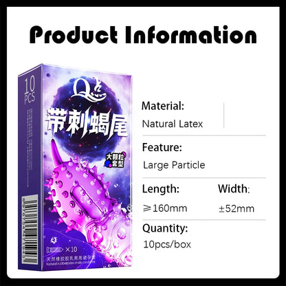 10/20Pcs Spiked Particle Condoms,G-Spot Stimulating Hyaluronic Acid Condoms for Adults,Natural Latex Rubber Condoms for Sex Toys