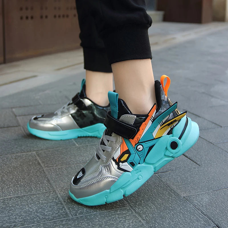 Kids Casual Shoes Boys Leather 5-15y Children Tennis Fashion Sneakers Toddlers Outdoor Cartoon Size 28-39