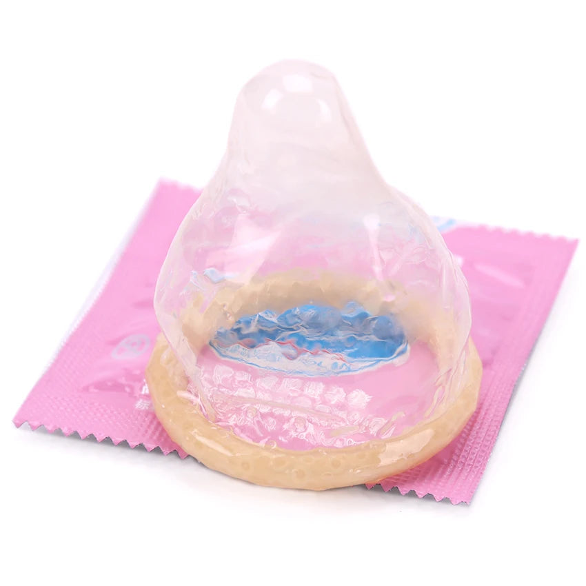 10/12PCS Erotic Condom Ice and Hot Feeling Big Particles Spikes Condom G Point Stimulation Sexshop Contraception for Men Sex Toy