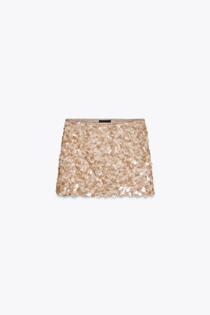 Summer New Women's Design  ort  Skirt with Inner  Bead Decoration Casual Sle Polyester Fiber Knitted A-Line...