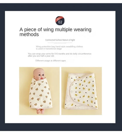 0-6 Month Cotton Baby Swaddle Wrap Anti Startle Swaddling Blanket Muslin Baby Sleeping Blanket Wrap for New Born Thin Summer