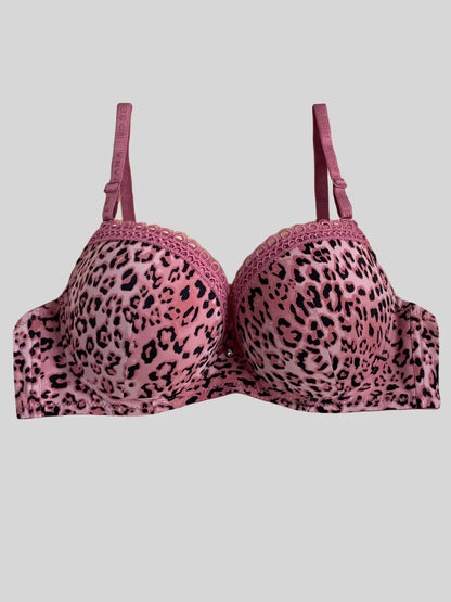 Diana Rose Leopard print Push Up Bra For Women With steel ring B Cup Bra Lady's Underwear High Quality