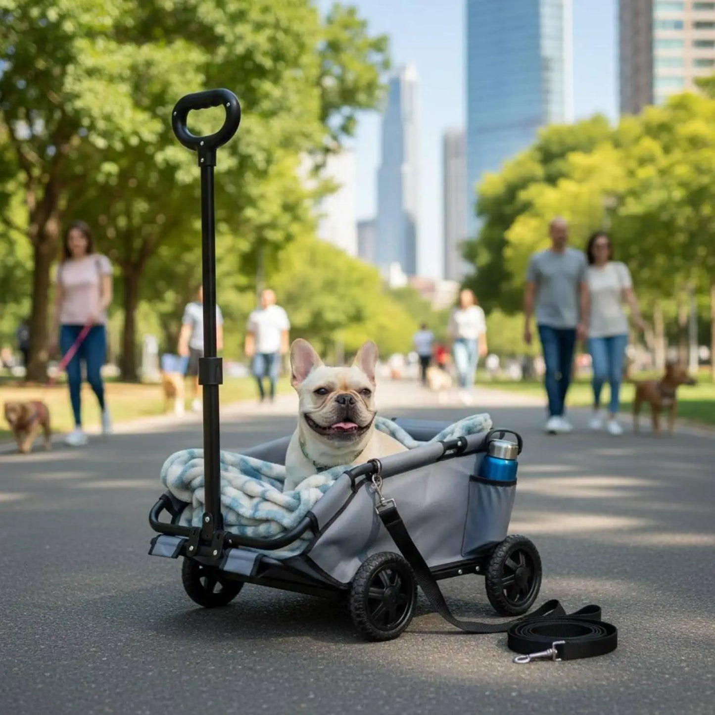 Folding Travel Cart Pet Moving Carrier Foldable Dog Trolley Stroller for Small Dogs Cats Travel and Shopping