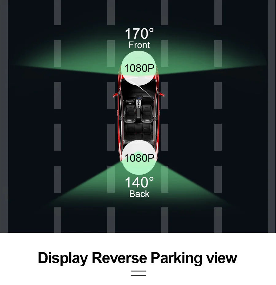10 Inch Car DVR Car Touch Screen Video Recorder Dual 1080P Rearview Mirror Front and Rear HD Night Vision Camera Mirror