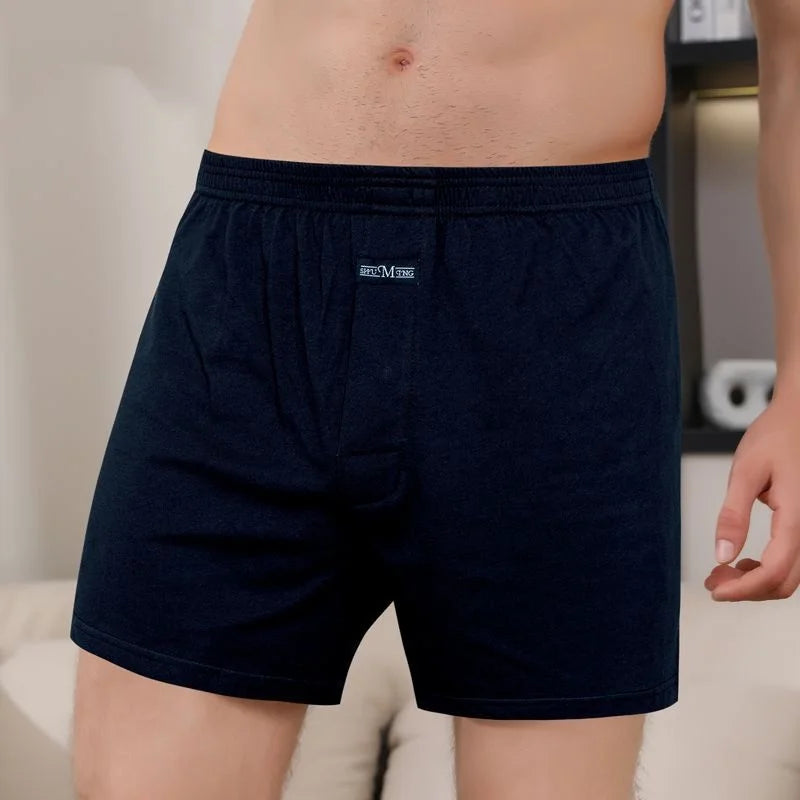1PCS Men's Underwear Aro Pants Pure Cotton Home Sleeping Pants Loose Breathable Men's High Waisted Four Corner Boxers Shorts