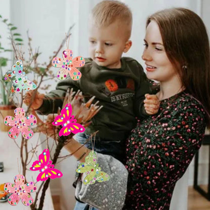 254-piece DIY wooden set featuring butterflies and flowers, wooden butterfly craft set, unfinished wooden butterfly craft set