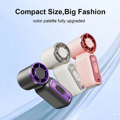 Mini Hand Fan Ultra Mini Fan Portable USB Rechargeable Neck Hanging Fan With Light Pocket Size Small Handheld Fan For Outdoor