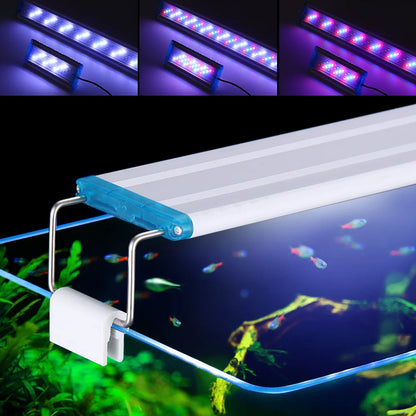 Extensible Waterproof Clip on Lamp For Fish Tank Super Slim Fish Tank Aquatic Plant Grow Aquarium LED Light 18-58cm 220V