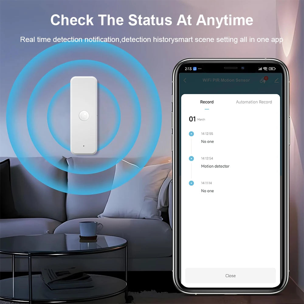 Tuya WiFI Motion Sensor PIR Smart Human Body Home Burglar Sensor APP Remote Control Smart Life For Smart Home Work With Alexa