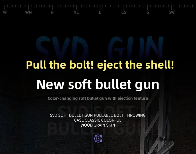 Soft Bullet Sniper Toy Gun Manual Loaded Shell Ejecting Firable Outdoor Battle Gun Model Christmas Gift