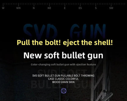 Soft Bullet Sniper Toy Gun Manual Loaded Shell Ejecting Firable Outdoor Battle Gun Model Christmas Gift