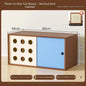 Triple-Function Cat House with Litter Box & Storage,Human-Pet Shared Furniture,Cat Tree Hut, Indoor Cat Den,Multi-Level Cat Fort