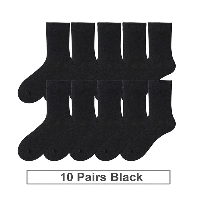 10 Pairs/Lot New Men's Cotton Socks New Styles Black Business Men Socks Soft Breathable Autumn Spring for Male White