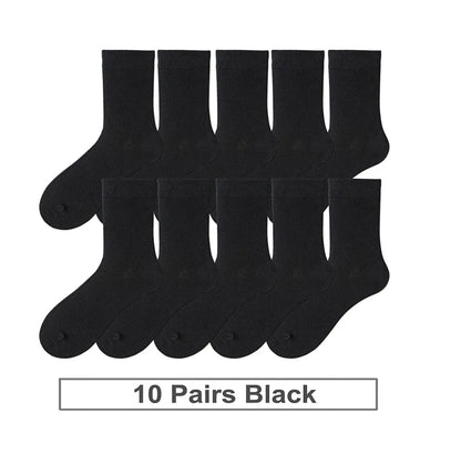 10 Pairs/Lot New Men's Cotton Socks New Styles Black Business Men Socks Soft Breathable Autumn Spring for Male White