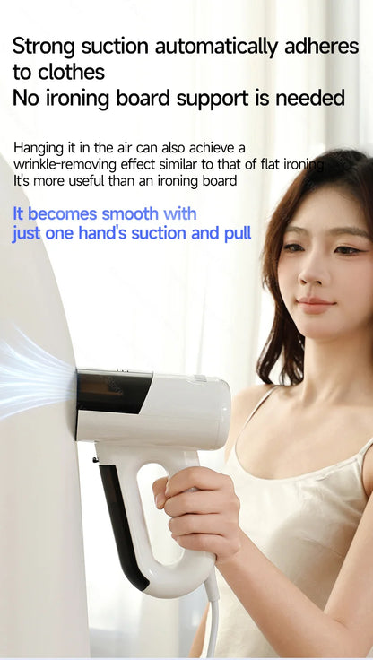 Handheld Powerful Adsorption Vacuum Steamer Iron 2 in 1 Steam Ironing Dry Ironing Garment Steamer Smooth Out Stubborn Wrinkles