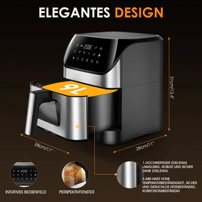 Visible Air Fryer 9L Large Airfryer, 10 Preset Functions, Roast, Bake, Dehydrate, Reheat , Quiet, Non-Stick