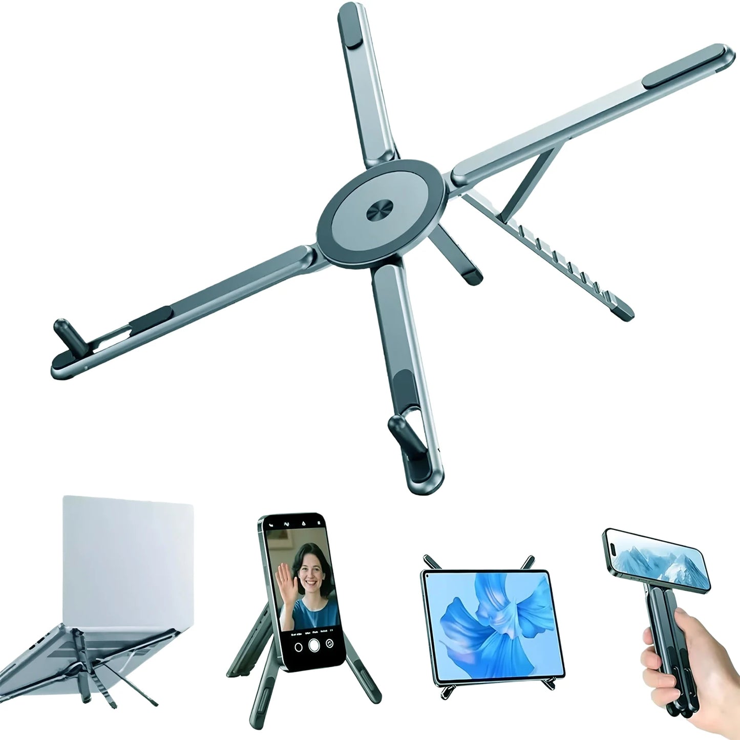 Foldable Magnetic Laptop Stand ABS Plastic Portable Adjustable Stand Heat Dissipation Holder for Smart Phone Tablet Notebook