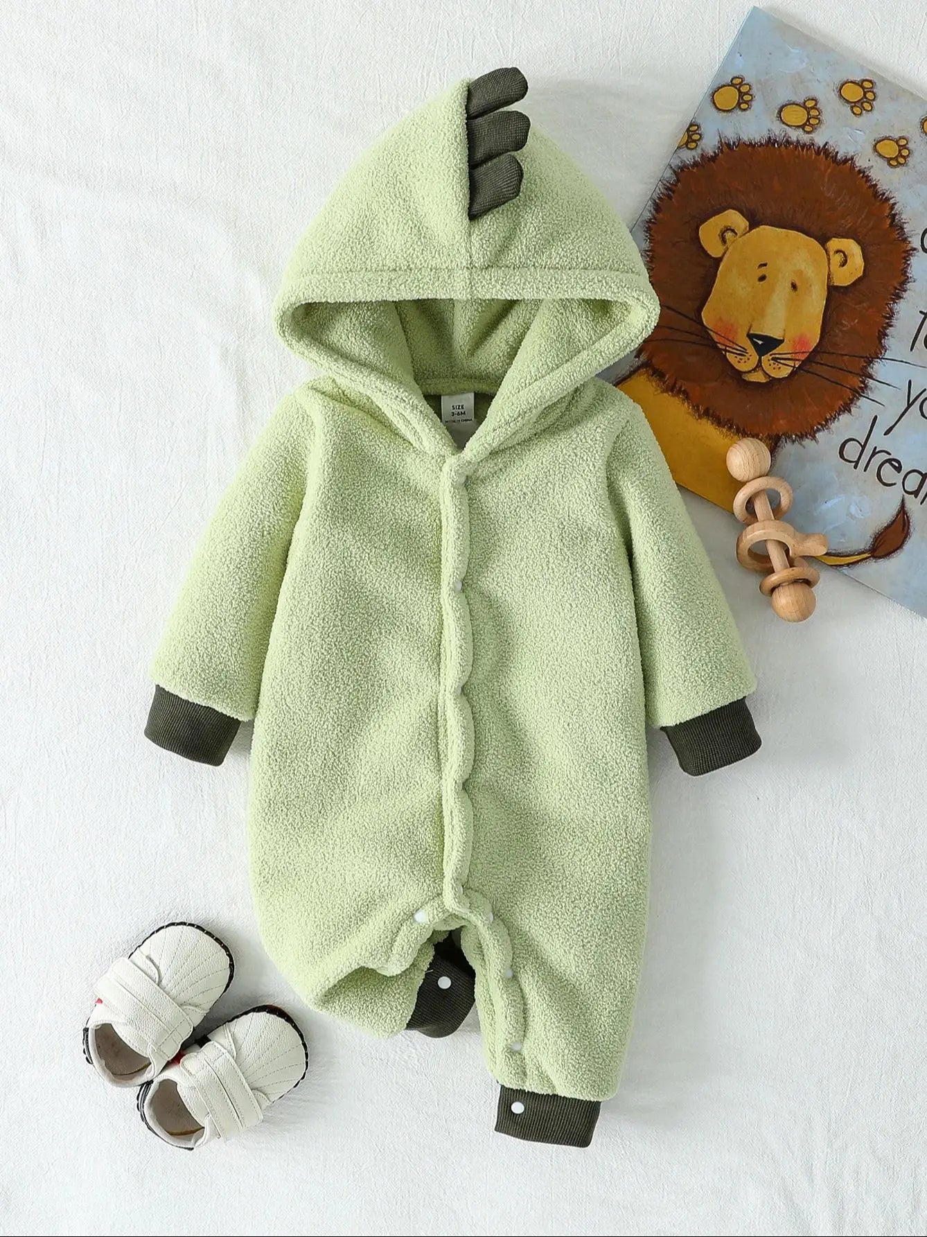2025 Autumn /Winter Newborn Baby Boy/Girls Warm Fleece Romper Jumpsuit Solid Infant Hooded Jumpsuit Baby Cute Clothing For 0-1Y