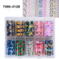 10 Patterns New Metal Nail Foils for Transfer Paper Stickers Floral Chameleon Nails Wraps DIY Water Marble Nail Art Decorations
