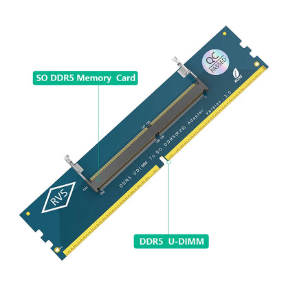 5-1PC Laptop SO DDR5 RAM To Desktop DDR5 U-DIMM Adapter Laptop To Desktop SO-DIMM To PC DIMM Card DDR5 Memory RAM Adapter Card