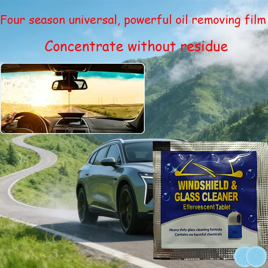 Instant car wiper essence effervescent tablets, 1 piece to 1 bottle, glass sailor case, always available without occupying space