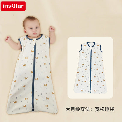 Baby Sleeping Bag For Newborn Sleep Aid Thin Soft Cotton Boys Girls Wrap Sleepwear Adjustable Breathable Baby Swaddle Blanket