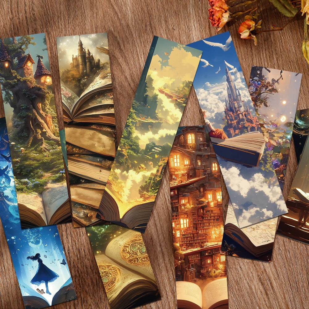 30PCS Fantasy Mystery Wizarding World Advanced Reading Bookmark Pages Books Labeled Aesthetic Bookmark Stationary Supplies