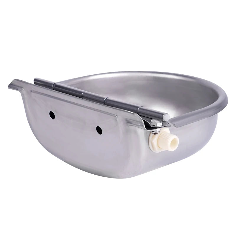 Stainless Steel Cow Water Bowls Automatic Drinking Bowls with Float Bowl Water Outlet for Dog Cattle Sheep Drinker Farm Supplies