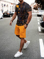 New Plus Size Men's T-shirt And Shorts Set Summer Casual Daily Men's Short Sleeve Top Urban Street Men's Fashion T Shirt Shorts