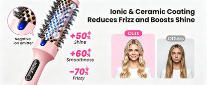 Thermal Brush Blowout Boost 1.5 inch Heated Round Brush for Blowout Look Dual Voltage Negative Ion Technology 6 Temperature Mode