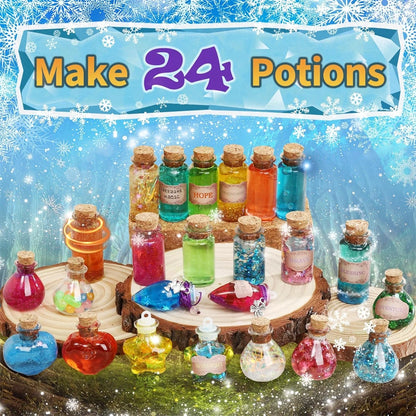 DIY Fairy Magical Potions Kit for Kids Potion Making Set Fairy Potion Bottles Craft Toy Science Set Magic Kits（24pcs)）