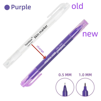 1pc Professional Surgical Sterile Skin Marker Pen Microblading Tattoo Eyebrow Lip Skin Marker Pen Measuring Ruler Set Tool