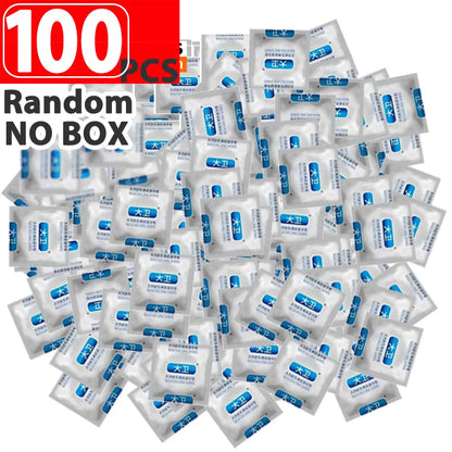 100PCS Large Oil Condoms for Men Sleeve for Penis Strawberry Sex Toys for Couple