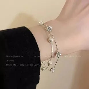 Zinc Alloy Bracelet Sparkling Zircon Flower Bracelet Handmade Bracelet Alloy For Daily Wear Fashion Accessory Party