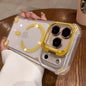 Luxury Transparent Airbag Case For iPhone 17 16 15 14 12 13 Pro Max Plus Air for Magsafe Transparent Camera Stand Holder Cover