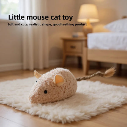 New Cat Toy Simulation Plush Grass Mouse Self Entertaining Chew Resistant Interactive with Catnip for Kitten Pet Play