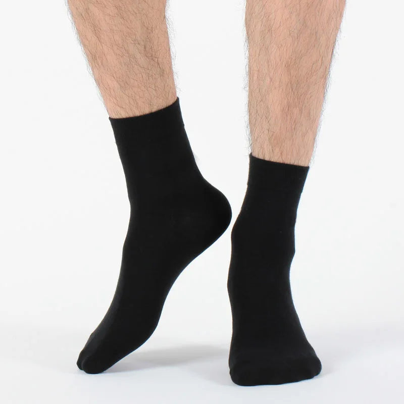 10 Pairs/Lot New Men's Cotton Socks New Styles Black Business Men Socks Soft Breathable Autumn Spring for Male White