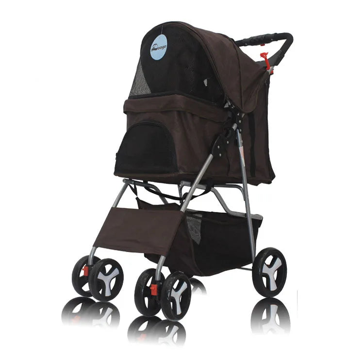 Dog Golden Retriever Pet Stroller Large Fruit Tray Adjustable Foldable for Small Medium Dog Outdoor Travel
