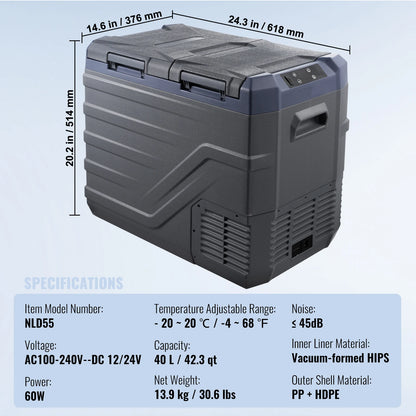 SucceBuy 8L to 75L Car Refrigerator Fridge Portable Icebox Single&Dual Zone w/Blue Tooth Temp Adjustable for Outdoor Camping RV