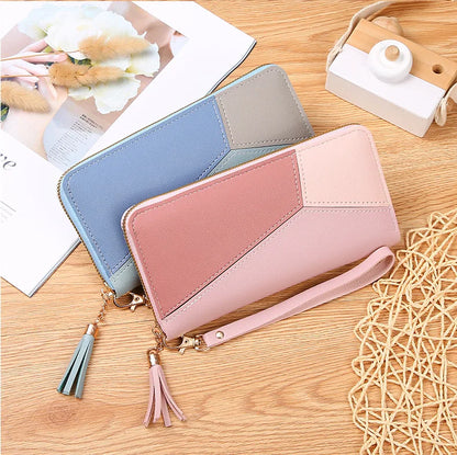 Fashion Zipper Wallets Womens Long Purses Handbags Coin Purse Cards Holder PU Leather Billfold Wallet