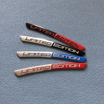 4PCS Aluminum Alloy Limited Edition Logo Car Hub Sticker Decal Tire Rim Decorative Strip Car Exterior General Accessories.