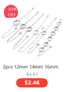 (Never Fade) 6/8/10/12/14/16/18/20mm Stainless Steel Earring Base Studs Ear Cameo Settings Cabochon Base Tray Blank (With Back)