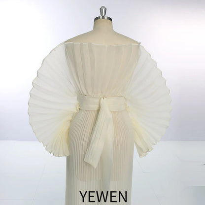 Fashion Organza Pleated Maternity Dress for PhotoShoot Pregnancy White Dress Plus Size Photography and Maternity Dresses YEWEN