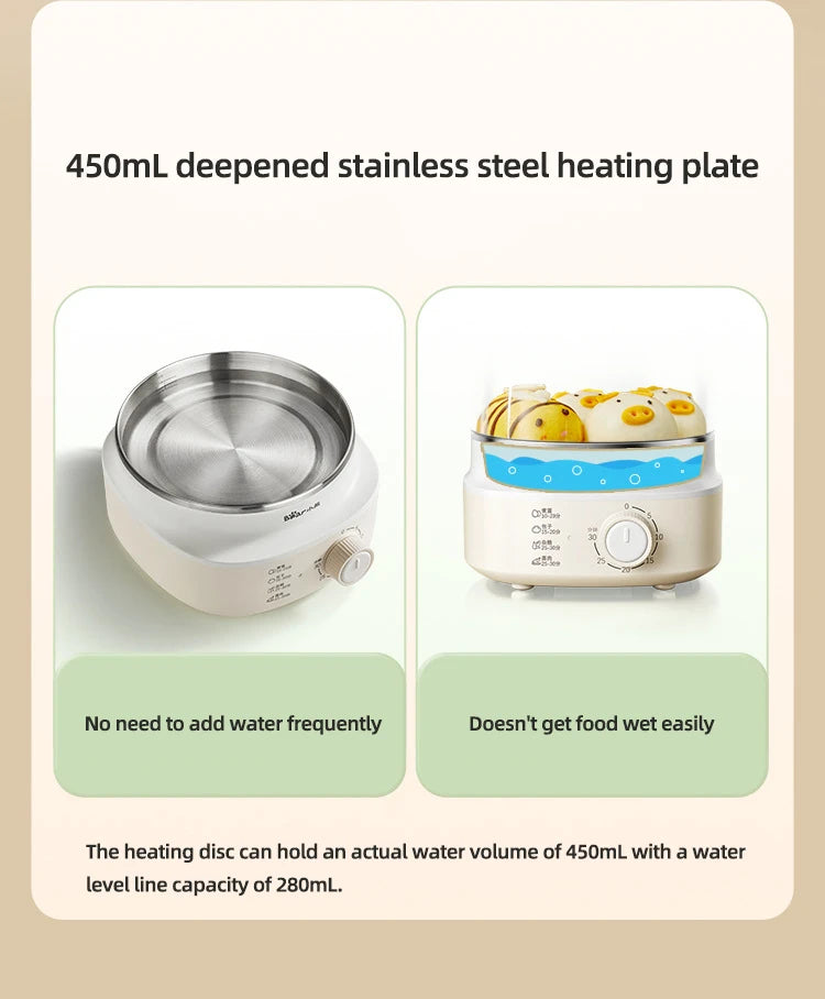 360W Electric Egg Boiler Breakfast Machine Multicooker Steamer Automatic Egg Cookers Home Egg Custard Steaming Cooker with Timer