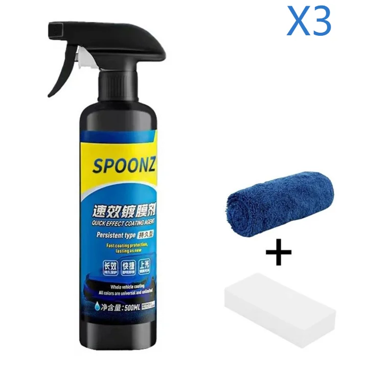 500ML Car Coating Spray Nano Ceramic Quick Effect Coating Agent Spray Quick Coat Wax Polish Spray Protection Car Care KIT 1/3set