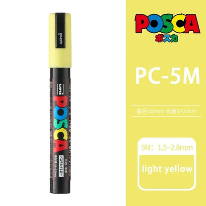 1pcs Japan UNI POSCA Markers PC-1M/3M/5M Acrylic Graffiti Pen Waterproof DIY Stackable Color Art Painting School Supplies