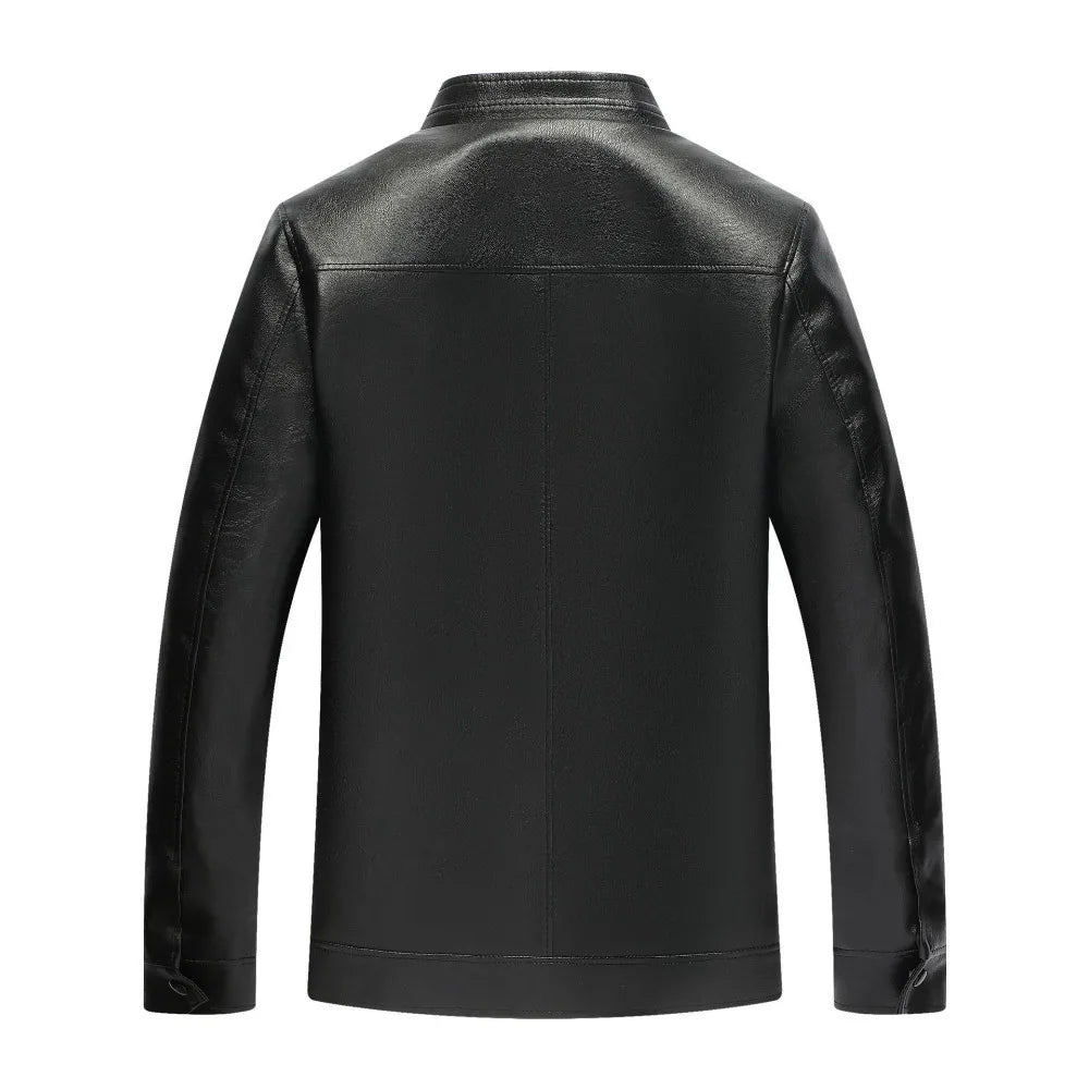 Winter Fur Leather Jacket Men Genuine Leather 2025 New Mandarin Collar Sheepskin Coat Male Leather Jacket Motorcycle Clothing