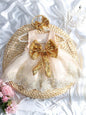 2pcs Newborn Photography Clothing Set Baby Girls' Princess Embroidered Mesh Dress Bowknot Lace Princess Skirt For Photo Shoot
