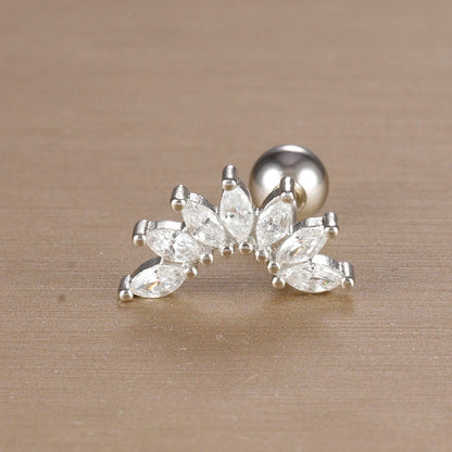 1PC 316L Stainless Steel Geometry Stud Earrings For Women Fashion Star Moon Lobe Daith Helix Cartilage Earring Piercing Jewelry